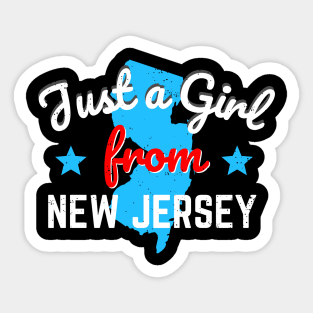 Just A Girl From New Jersey USA State Sticker